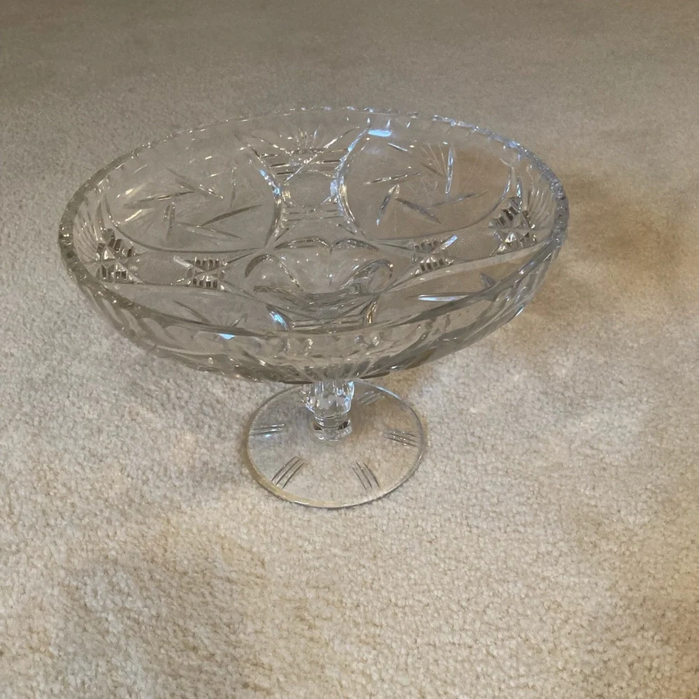 Vintage cut glass serving platter